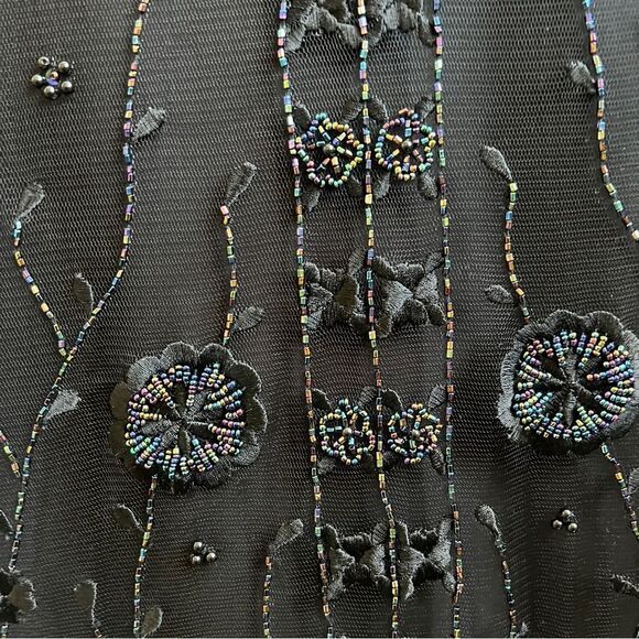 Elegant Vintage beaded scalloped hem Glam formal top Size 16 - Picture 3 of 6